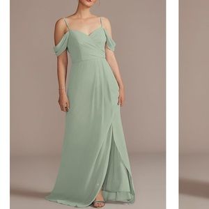 Chiffon off the shoulder bridesmaid dress